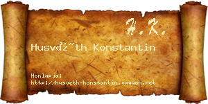 Husvéth Konstantin névjegykártya